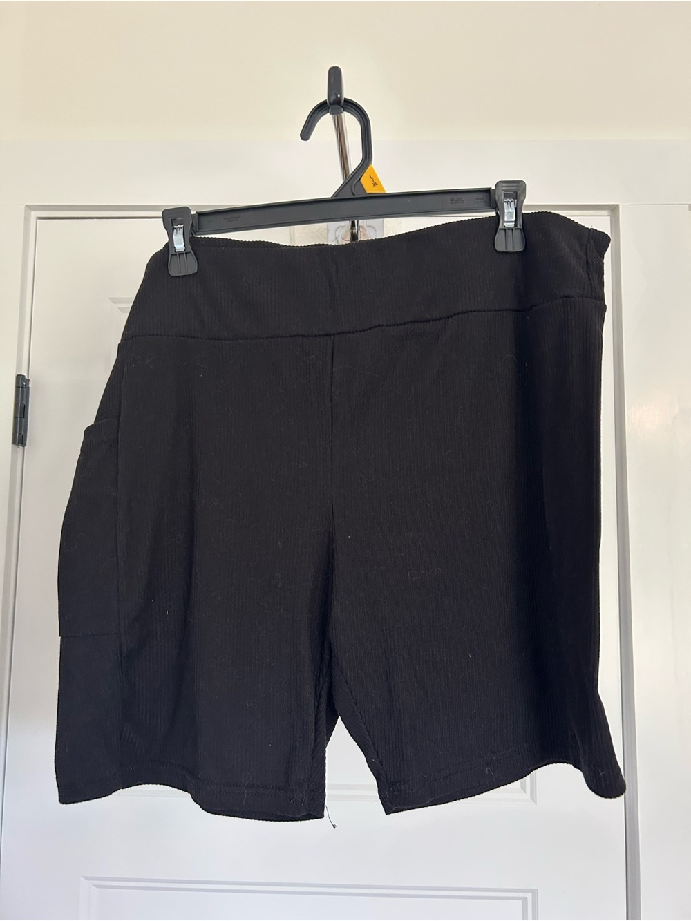 No Boundaries Black Ribbed Bike Shorts with Pocket